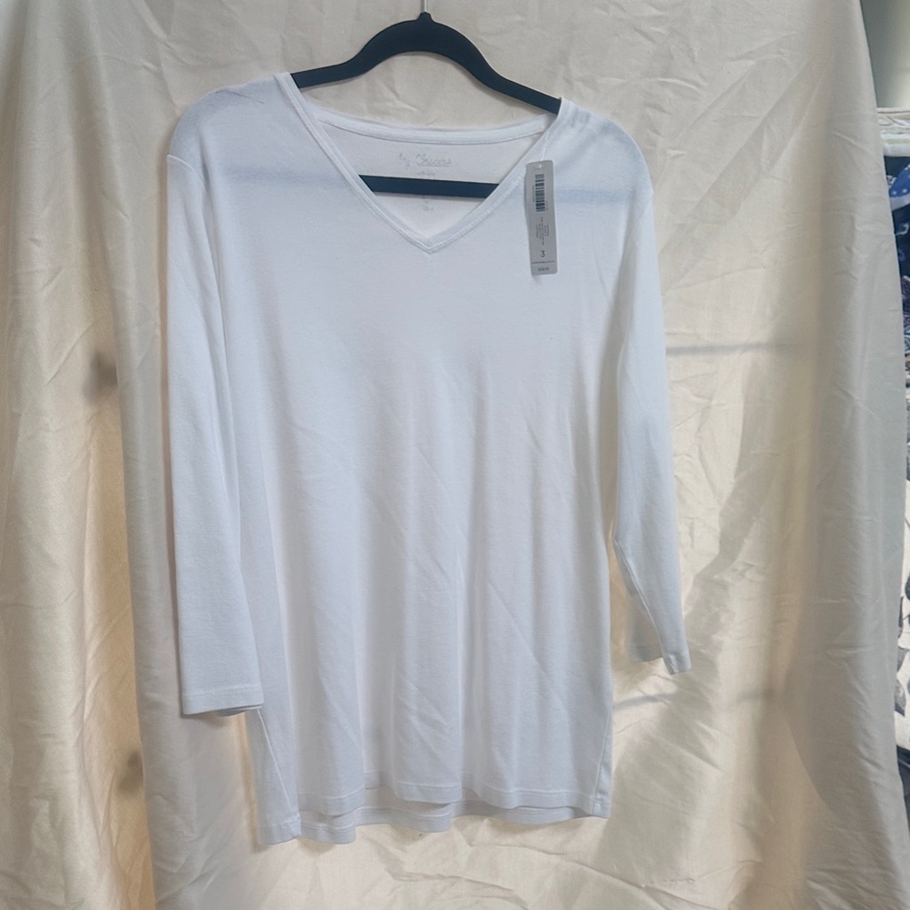 Chico's Elegant White Long Sleeve Top